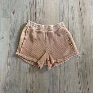 Aerie Tan Waffle Knit Women Shorts